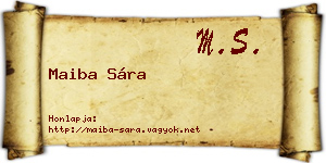 Maiba Sára névjegykártya