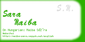 sara maiba business card
